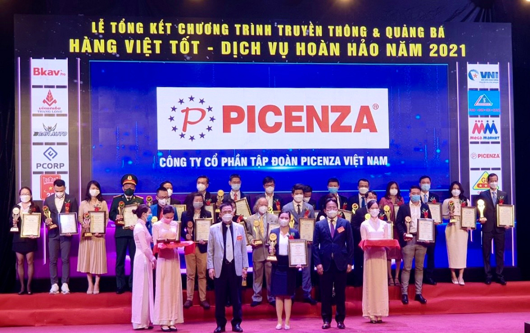 Picenza nhận giải thưởng Top 10 Thương hiệu nổi tiếng hàng đầu Việt Nam 2021